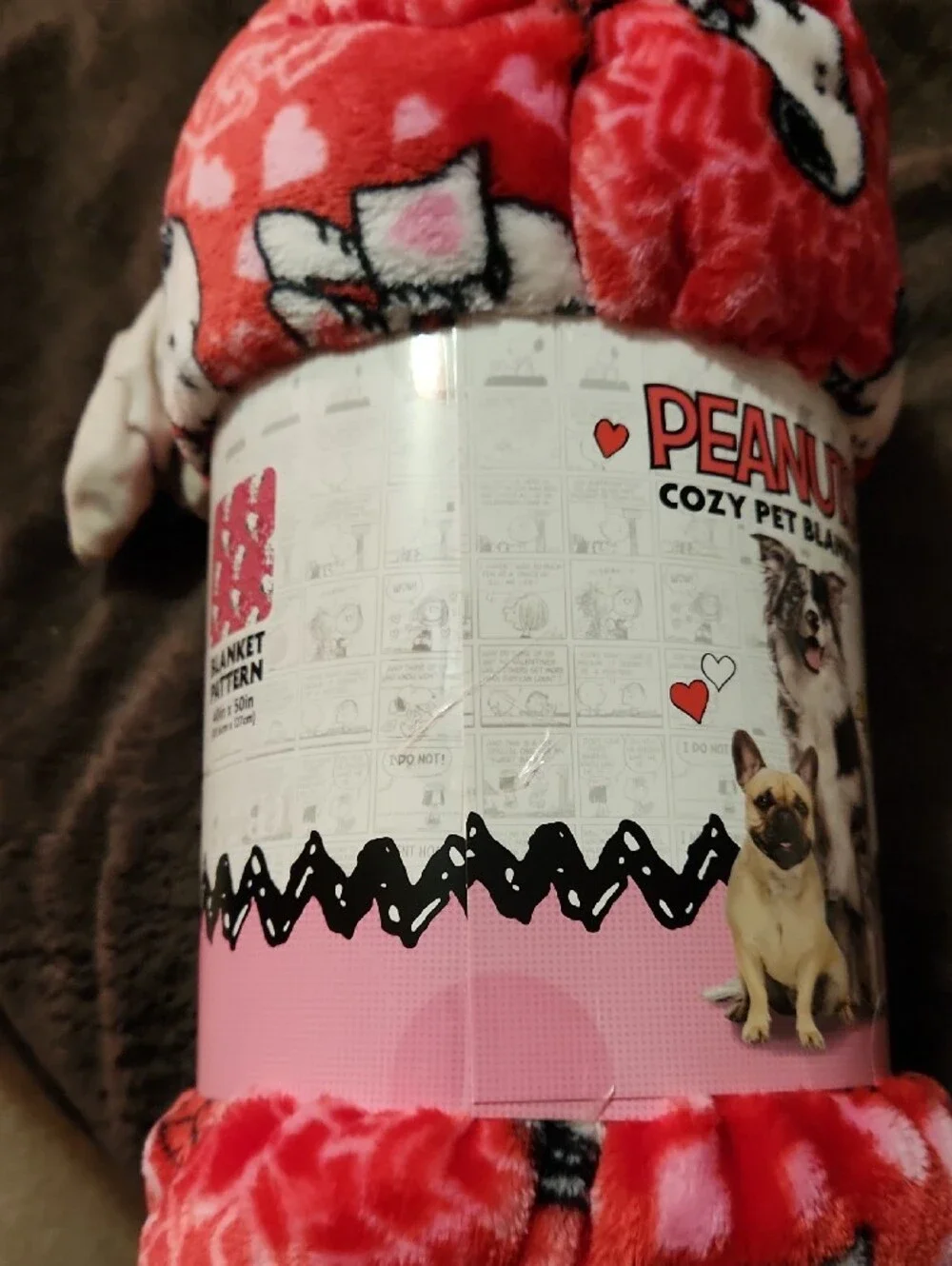 Peanuts Red Snoopy Plush Pet Blanket